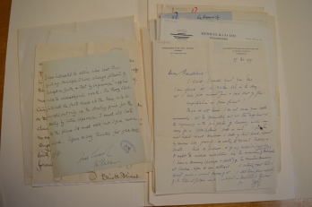 A file of letters thanking John for sending copies of his book 'The Archaeology of Crete' in 1939